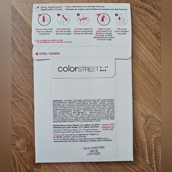 Color Street Coral Nail‎ Polish Strips - Picture 2 of 3